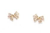 キラキラリボンピアス(18金メッキ)